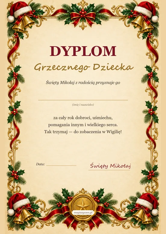 Podgląd: Dyplom Grzecznego Dziecka